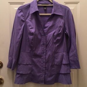 Alfani purple top with ruffles on the bottom